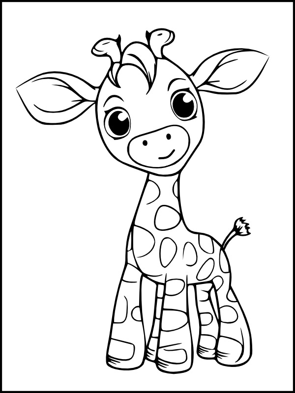 Ausmalbild Giraffe für Kinder