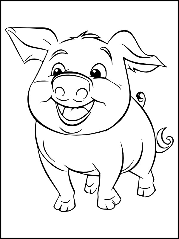 Einfaches Ausmalbild Schwein